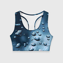 Женский спортивный топ Капли воды на матовом стекле - текстура