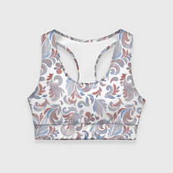 Топик спортивный женский Голубой узор винтаж, цвет: 3D-принт