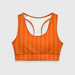 Топик спортивный женский Геометрия - оранжевые фигуры, цвет: 3D-принт