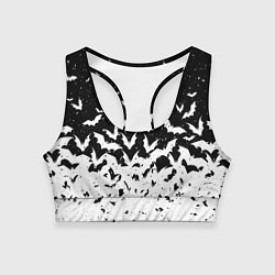 Топик спортивный женский Black and white bat pattern, цвет: 3D-принт