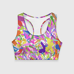 Топик спортивный женский Сочные краски лета и бабочки, цвет: 3D-принт
