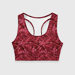 Топик спортивный женский Красный лёд - текстура, цвет: 3D-принт