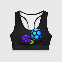 Топик спортивный женский Объёмные неоновые шары, цвет: 3D-принт