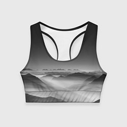Топик спортивный женский Туманные горы, цвет: 3D-принт