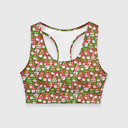 Топик спортивный женский Рождественские гномы, цвет: 3D-принт
