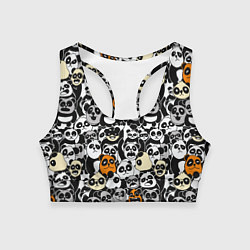 Топик спортивный женский Злобные панды, цвет: 3D-принт