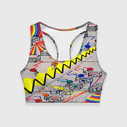 Топик спортивный женский Радиоволна, цвет: 3D-принт