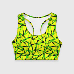 Топик спортивный женский Желтый геометрический узор, цвет: 3D-принт