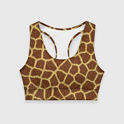 Топик спортивный женский Текстура жирафа, цвет: 3D-принт
