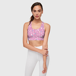 Топик спортивный женский Розовый новый год, цвет: 3D-принт — фото 2