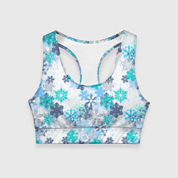 Топик спортивный женский Снежные узоры, цвет: 3D-принт