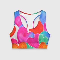 Топик спортивный женский Сердечный день, цвет: 3D-принт