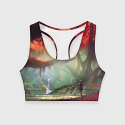 Топик спортивный женский Destiny пейзаж джунглей, цвет: 3D-принт