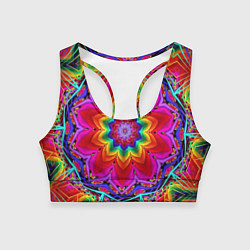 Женский спортивный топ Волшебный радужный цветок