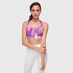 Топик спортивный женский Разлитая смешанная краска, цвет: 3D-принт — фото 2
