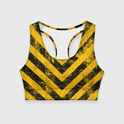 Женский спортивный топ WARNING - желто-черные полосы