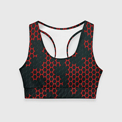 Топик спортивный женский Текстура соты, цвет: 3D-принт