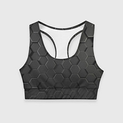 Топик спортивный женский Abstraction hexagon grey, цвет: 3D-принт