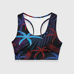 Топик спортивный женский Листья пальмы, цвет: 3D-принт