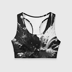 Топик спортивный женский Брызги красок - белая и черная, цвет: 3D-принт