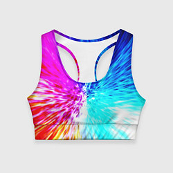 Топик спортивный женский Всплеск ярких красок, цвет: 3D-принт
