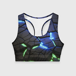 Топик спортивный женский Светящаяся лава, цвет: 3D-принт