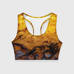 Топик спортивный женский Абстрактное жидкое золото, цвет: 3D-принт