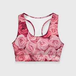 Женский спортивный топ Чайная пыльная роза - нежно розовый цветок