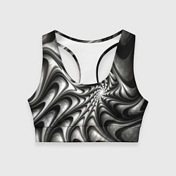 Топик спортивный женский Abstract fractal grey, цвет: 3D-принт