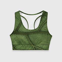 Топик спортивный женский Текстура зелёной листы, цвет: 3D-принт