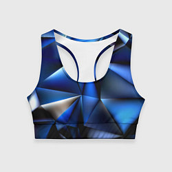 Женский спортивный топ Polygon blue abstract