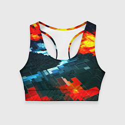 Топик спортивный женский Плиты и грани абстракции, цвет: 3D-принт