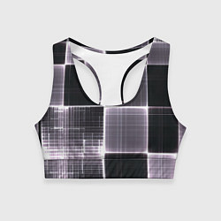 Топик спортивный женский Серое неоновое в клеточку, цвет: 3D-принт