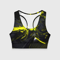 Топик спортивный женский Yellow gold abstraction, цвет: 3D-принт