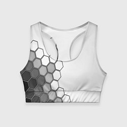 Женский спортивный топ Серые соты абстракция
