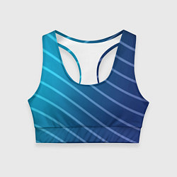 Топик спортивный женский Волны и полосы, цвет: 3D-принт