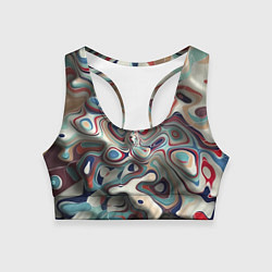 Топик спортивный женский Сгусток красок, цвет: 3D-принт