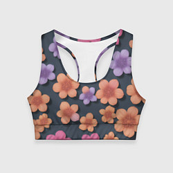 Женский спортивный топ Разноцветные ромашки