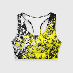Женский спортивный топ Белая и жёлтая краска