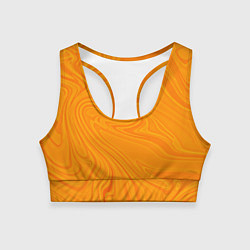 Топик спортивный женский Абстракция оранжевый, цвет: 3D-принт