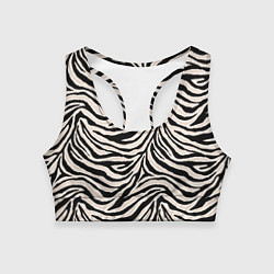 Топик спортивный женский Полосатая шкура зебры, белого тигра, цвет: 3D-принт