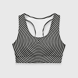 Топик спортивный женский Оптическая иллюзия спираль, цвет: 3D-принт