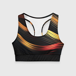 Топик спортивный женский Золотистые линии абстракт, цвет: 3D-принт