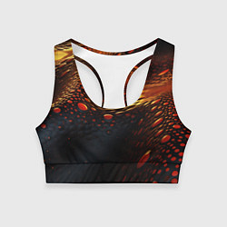 Топик спортивный женский Золотые волнистые линии, цвет: 3D-принт