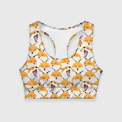 Топик спортивный женский Хитрые лисы, цвет: 3D-принт