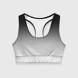 Топик спортивный женский Black and white gradient, цвет: 3D-принт