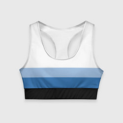 Топик спортивный женский Полосы синий, цвет: 3D-принт