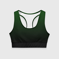 Топик спортивный женский Градиент чёрно-зеленый, цвет: 3D-принт
