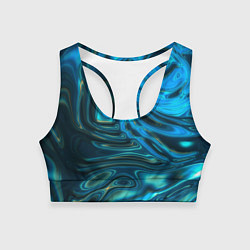Топик спортивный женский Абстракция плазма сине-голубой, цвет: 3D-принт