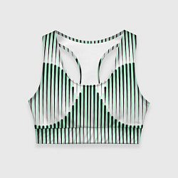 Топик спортивный женский Зеленый геометрический круглый узор, цвет: 3D-принт